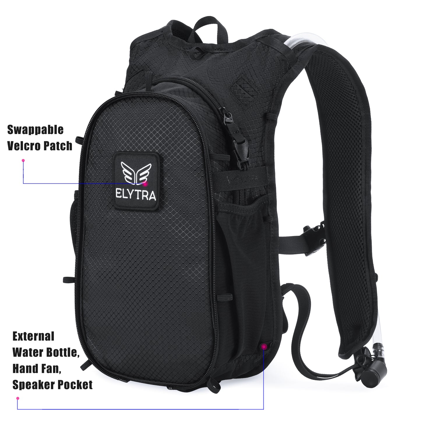Elytra Air Hydration Pack - 2L Water Backpack with Magnetic Hose Clip