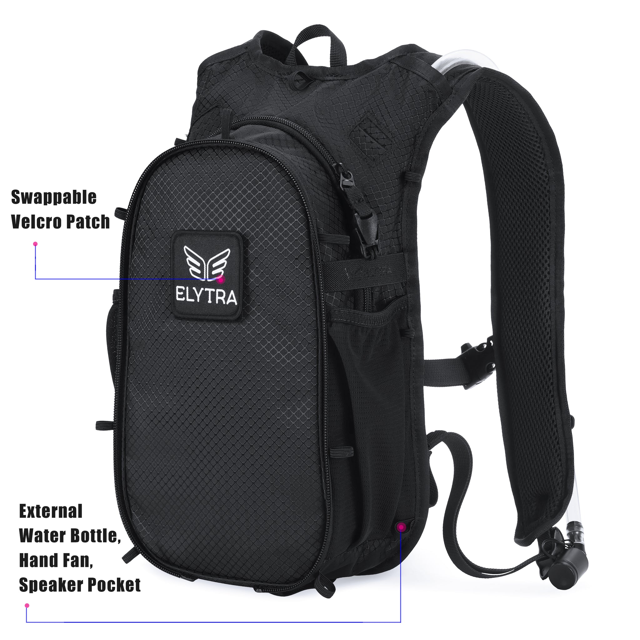 Elytra Air Hydration Pack - 2L Water Backpack with Magnetic Hose Clip