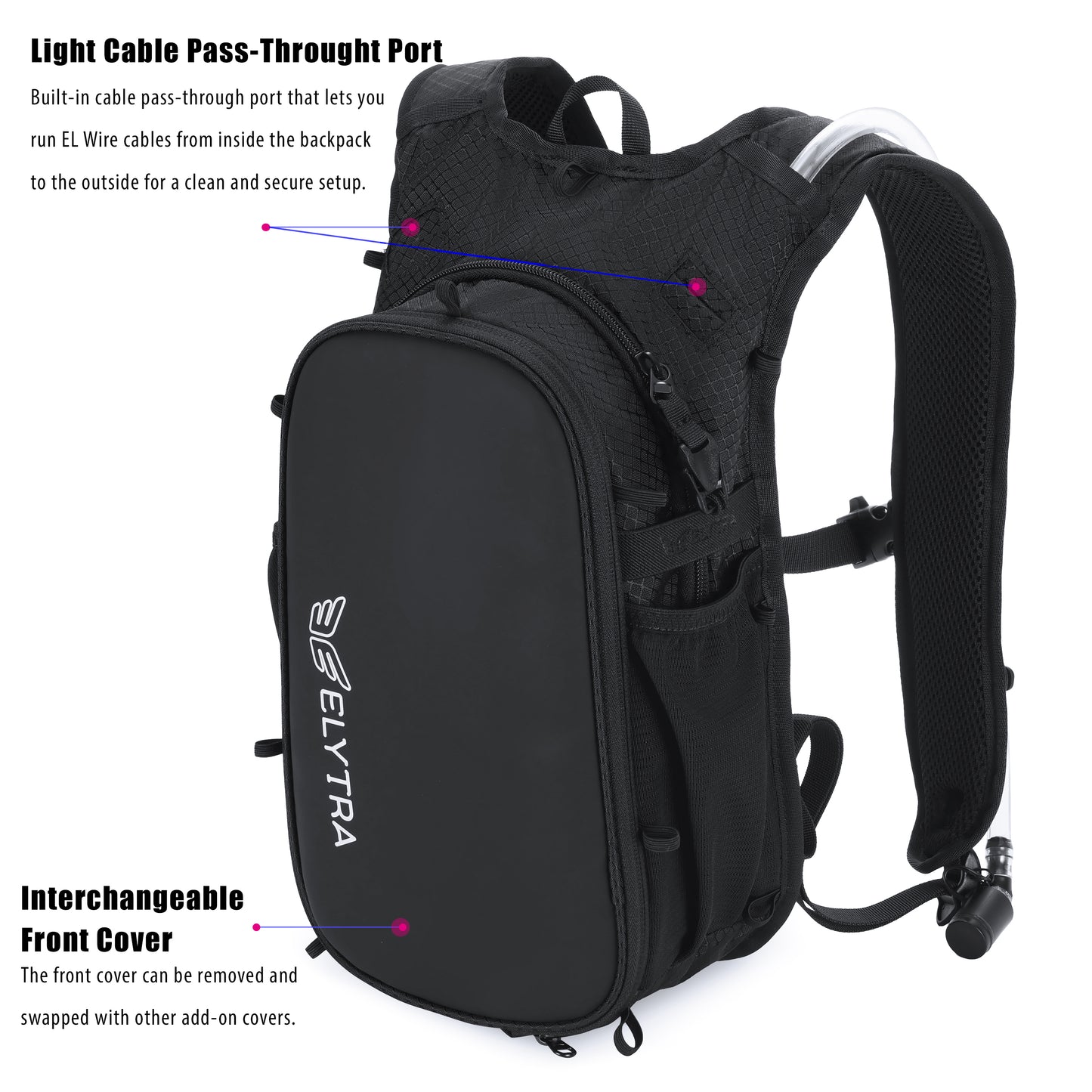 Elytra Air Hydration Pack - 2L Water Backpack with Magnetic Hose Clip