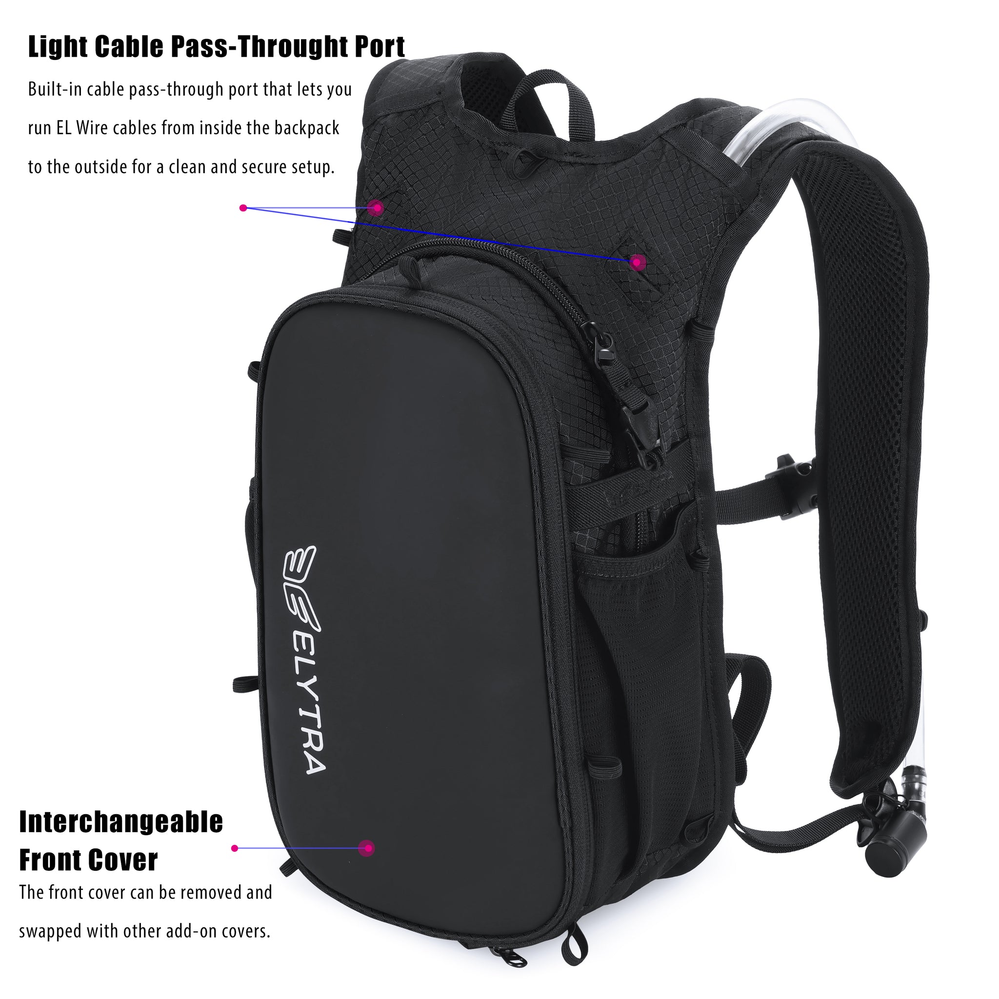 Elytra Air Hydration Pack - 2L Water Backpack with Magnetic Hose Clip