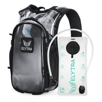 Elytra Air Hydration Pack - 2L Water Backpack with Magnetic Hose Clip (Clear)