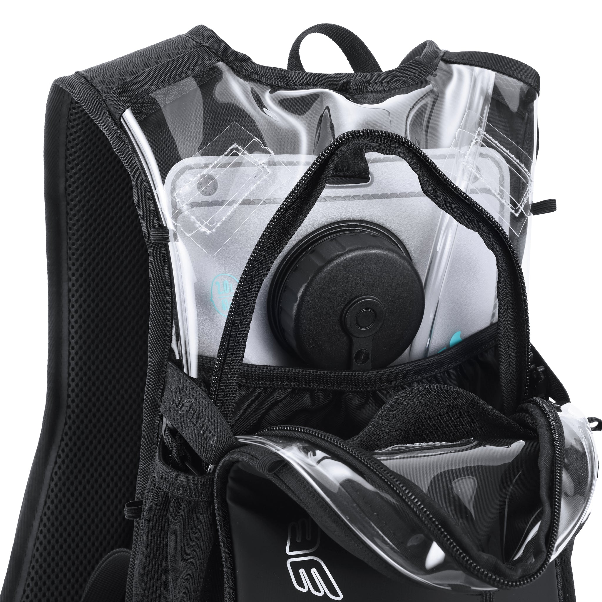 Elytra Air Hydration Pack - 2L Water Backpack with Magnetic Hose Clip (Clear)
