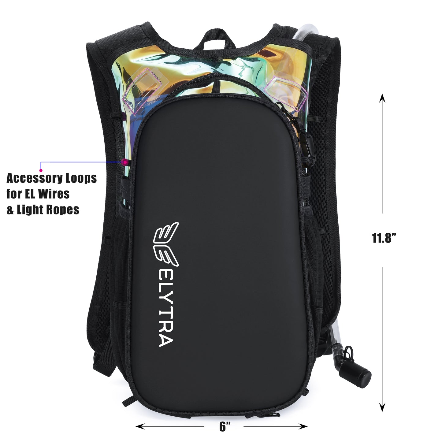 Elytra Air Hydration Pack - 2L Water Backpack with Magnetic Hose Clip (Holographic Galaxy)