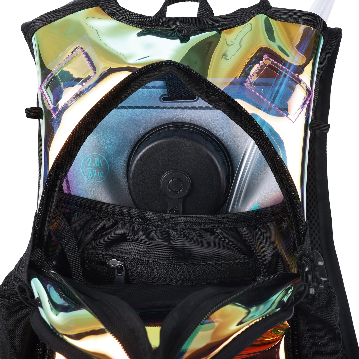 Elytra Air Hydration Pack - 2L Water Backpack with Magnetic Hose Clip (Holographic Galaxy)