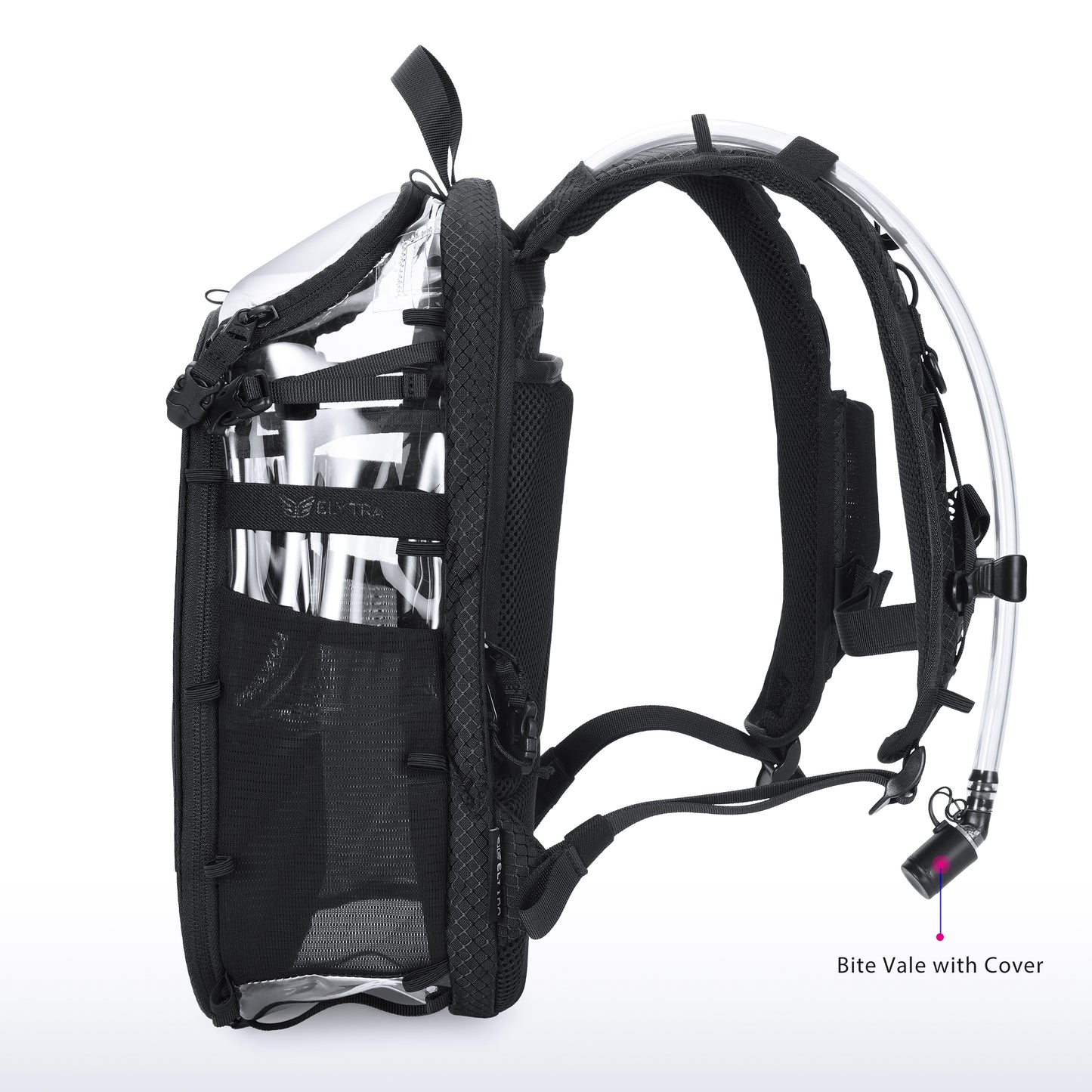 Elytra Hydration Pack – Customizable Lightweight Day Pack for Hiking, Motorcycling, Theme Parks & Everyday Use (Clear)