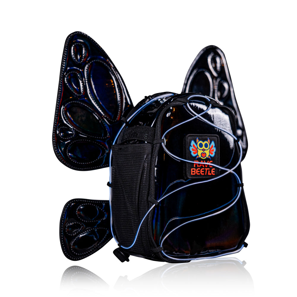 FLOWt Magic Backpack – Interchangeable Wing Mini Backpack for Theme Park Outfits (Black)