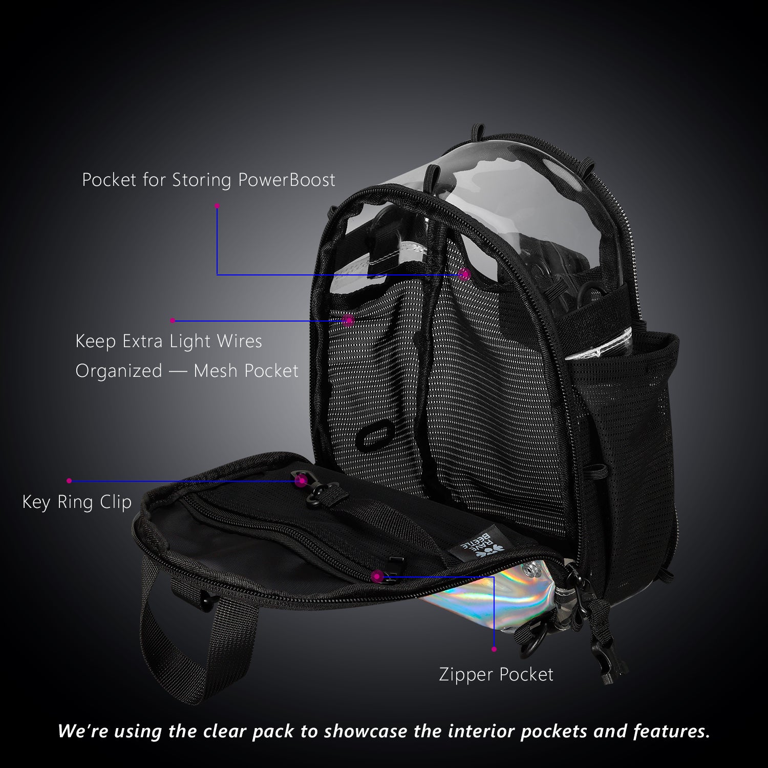 FLOWt Magic Backpack – Interchangeable Wing Mini Backpack for Theme Park Outfits (Black)