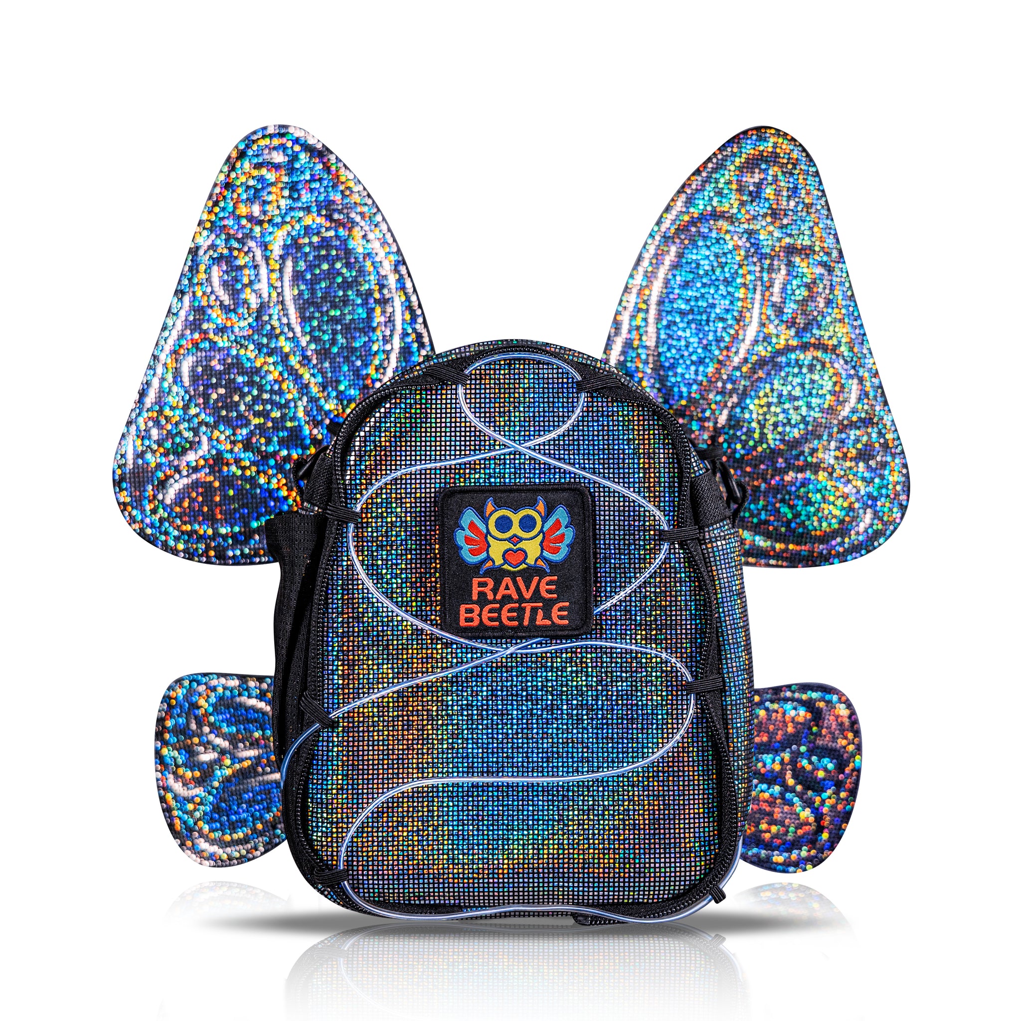 FLOWt Magic Backpack – Interchangeable Wing Mini Backpack for Theme Park Outfits (Disco)