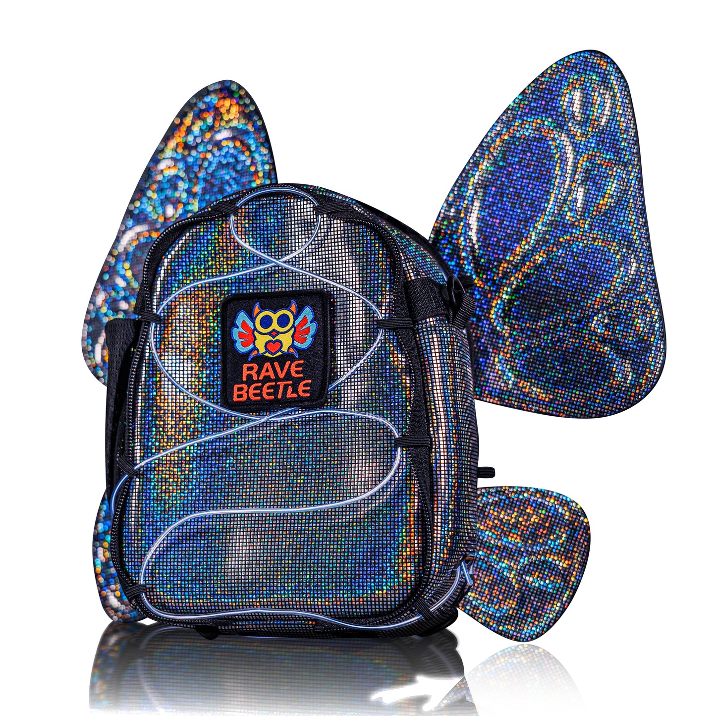 FLOWt Magic Backpack – Interchangeable Wing Mini Backpack for Theme Park Outfits (Disco)