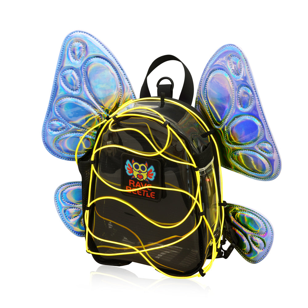 FLOWt Magic Backpack – Interchangeable Wing Mini Backpack for Theme Park Outfits (Clear)