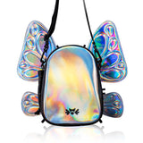 FLOWt Magic Backpack – Interchangeable Wing Mini Backpack for Theme Park Outfits (Silver)