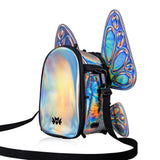 FLOWt Magic Backpack – Interchangeable Wing Mini Backpack for Theme Park Outfits (Silver)
