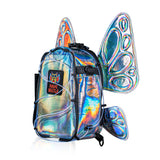 FLOWt Magic Backpack – Interchangeable Wing Mini Backpack for Theme Park Outfits (Silver)